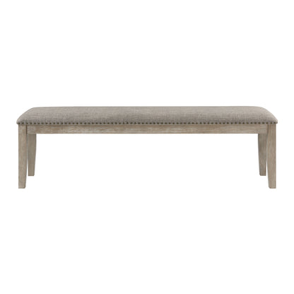 Brown Gray Dining Bench Traditional Style Wood Finish