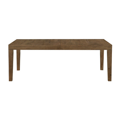 Farmhouse Brown Wood Dining Table Seats 8 with Extension Leaf