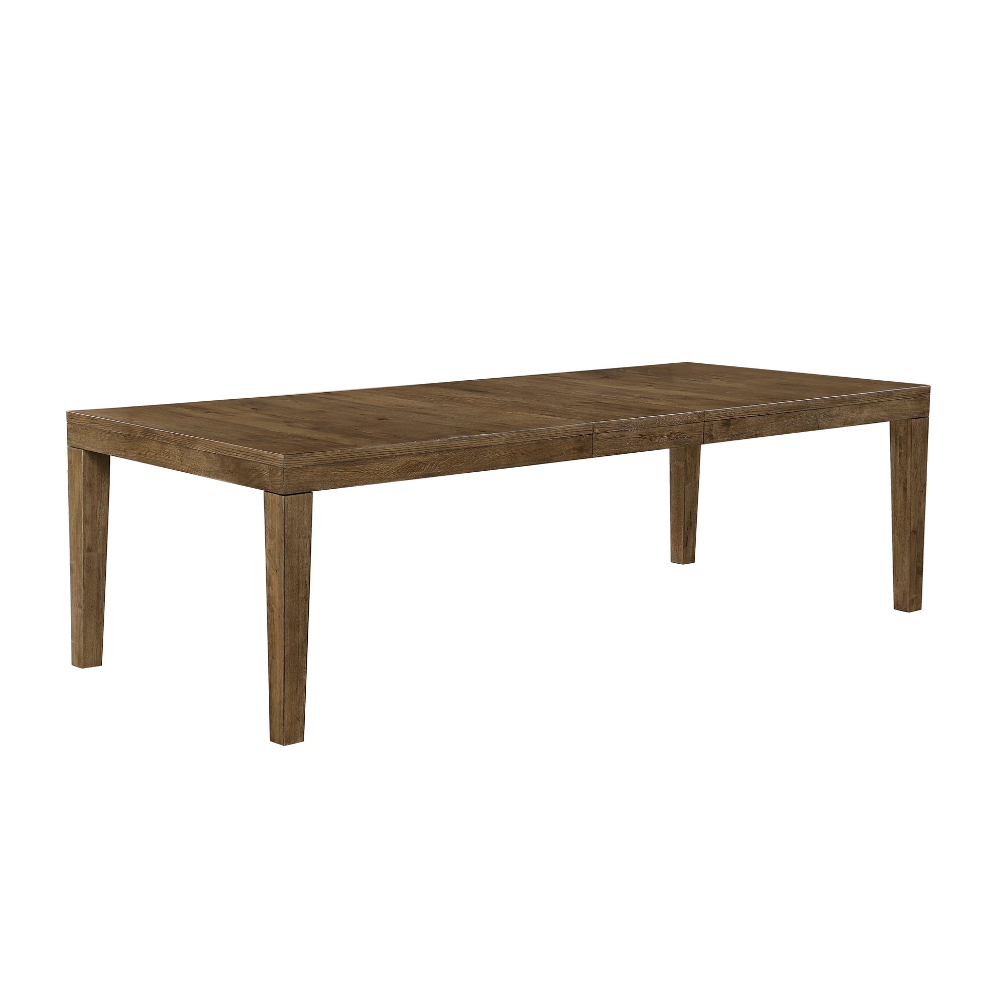 Farmhouse Brown Wood Dining Table Seats 8 with Extension Leaf