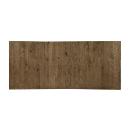 Farmhouse Brown Wood Dining Table Seats 8 with Extension Leaf