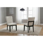 Upholstered Dining Chair Set of 2, Black Wood Finish Dining Room Side Chair Set