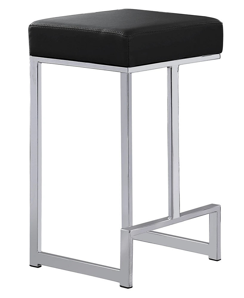 Black Velvet Bar Stools Set of 2 - Kitchen Counter Height