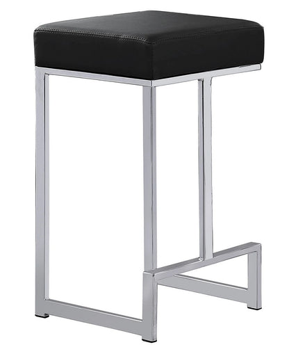 Black Velvet Bar Stools Set of 2 - Kitchen Counter Height