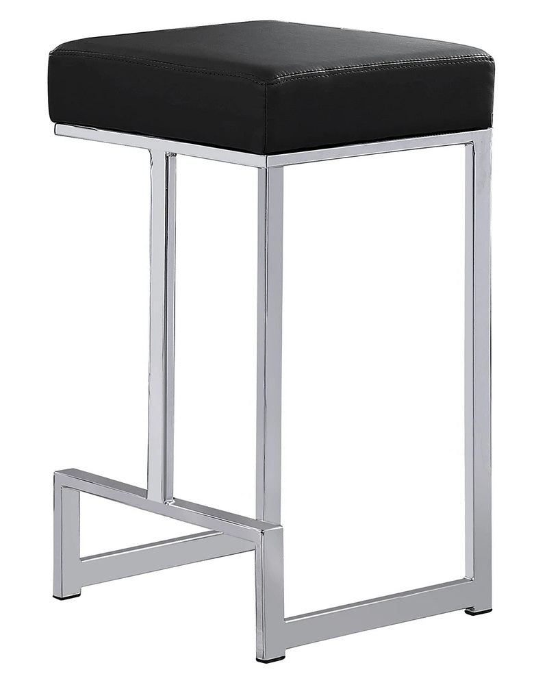 Black Velvet Bar Stools Set of 2 - Kitchen Counter Height