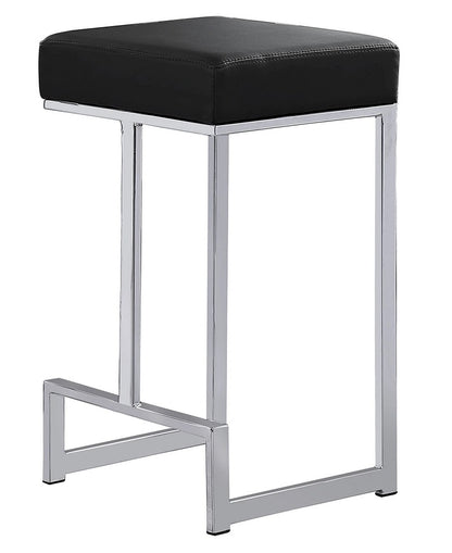 Black Velvet Bar Stools Set of 2 - Kitchen Counter Height