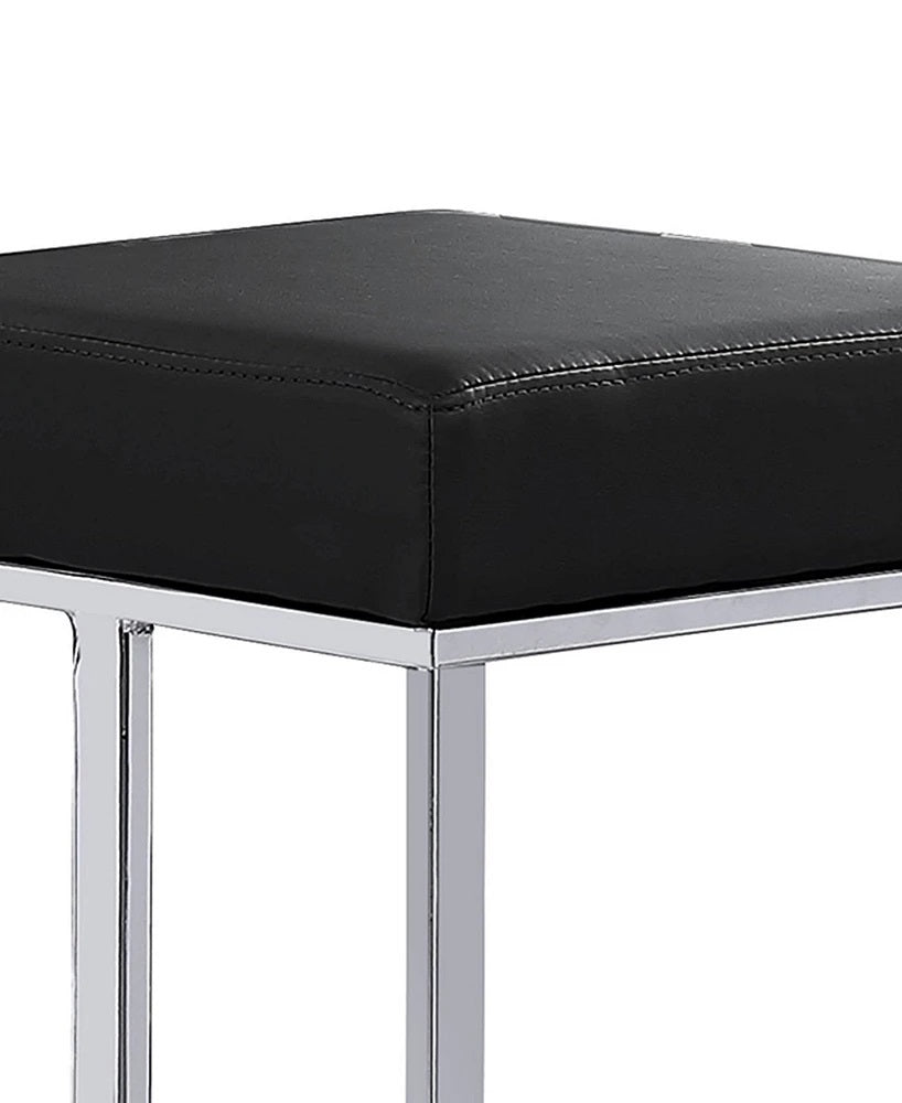 Black Velvet Bar Stools Set of 2 - Kitchen Counter Height