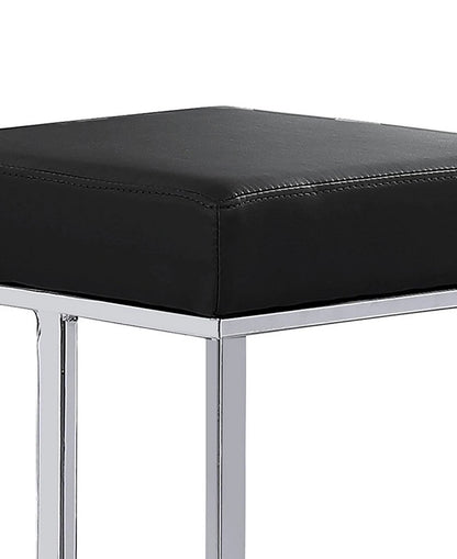 Black Velvet Bar Stools Set of 2 - Kitchen Counter Height