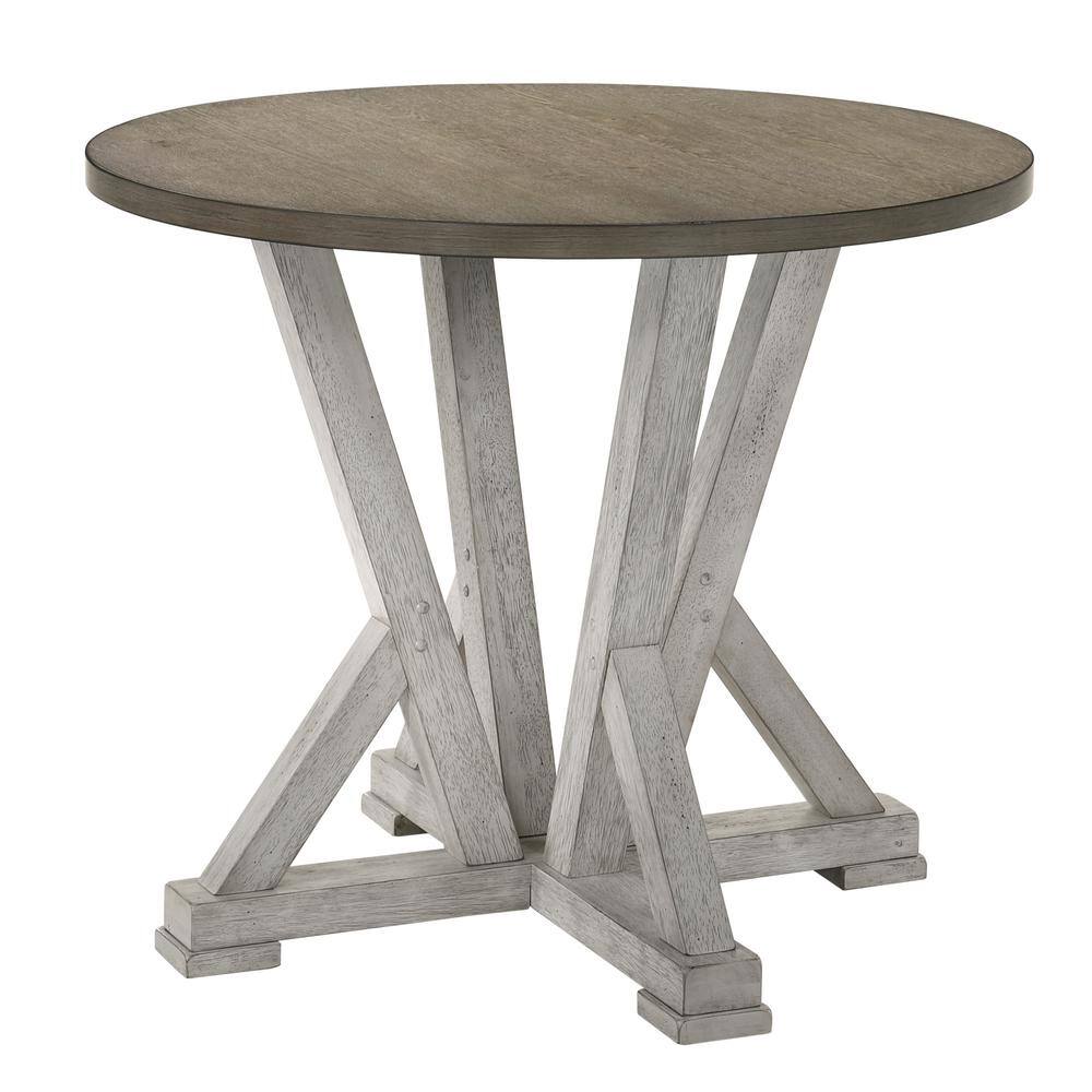 Antique White Rustic Dining Table - Counter Height, 48" Round