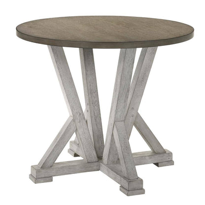 Antique White Rustic Dining Table - Counter Height, 48" Round