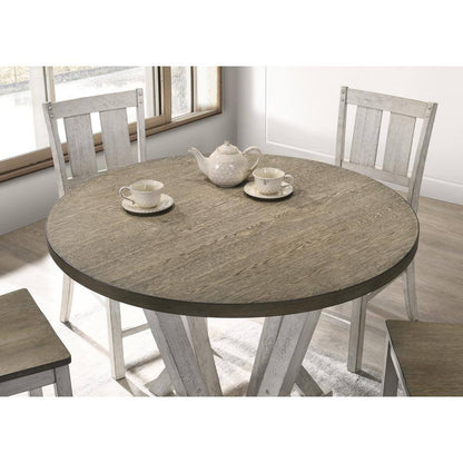 Antique White Rustic Dining Table - Counter Height, 48" Round