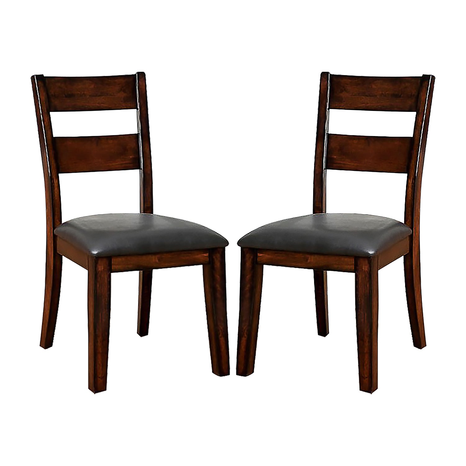 Pack of 2 Padded Leatherette Side Chairs in Dark Cherry