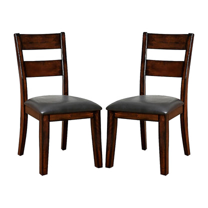 Pack of 2 Padded Leatherette Side Chairs in Dark Cherry