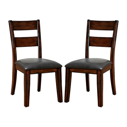 Pack of 2 Padded Leatherette Side Chairs in Dark Cherry