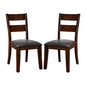 Pack of 2 Padded Leatherette Side Chairs in Dark Cherry