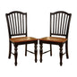Set of 2 Side Chairs in Black and Antique Oak Finish