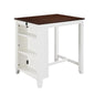 36"W Small Space Counter Height Dining Table with USB Charging Ports and Shelves, White
