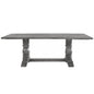 Rectangular Trestle Table with Double Turned Pedestal, Weathered Gray