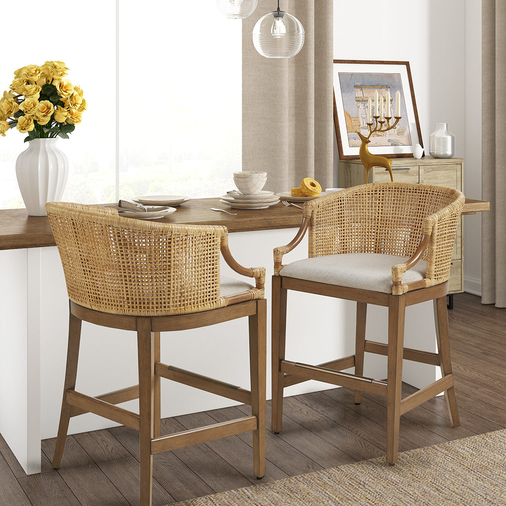 Natural Rattan Counter Stool - 23" Height