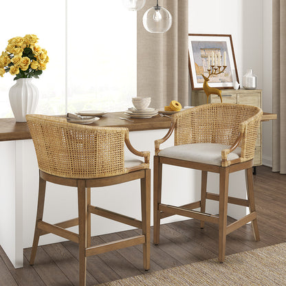 Natural Rattan Counter Stool - 23" Height