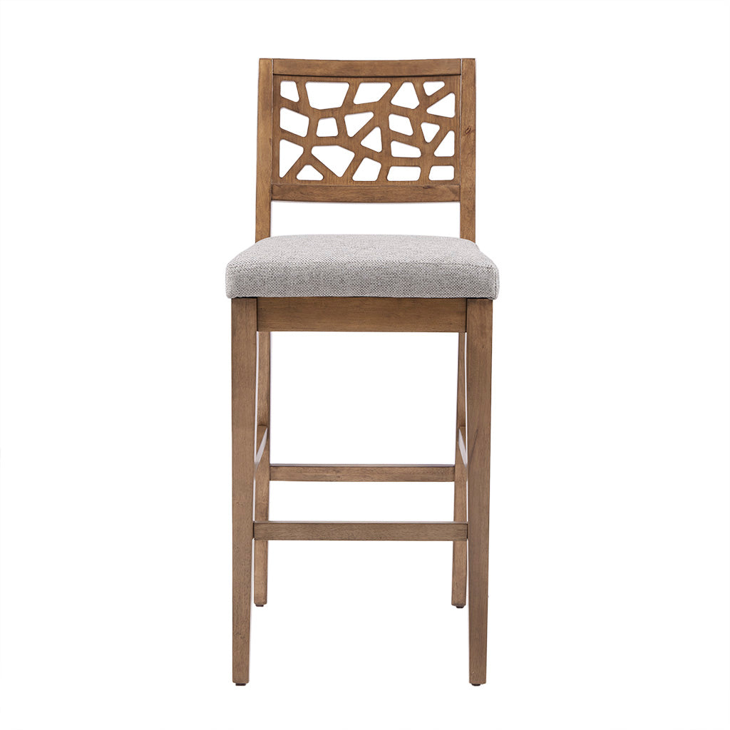 Light Grey Polyester Counter Stool - 38.5" Height
