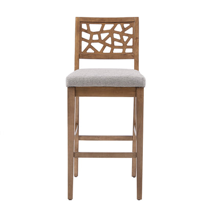 Light Grey Polyester Counter Stool - 38.5" Height