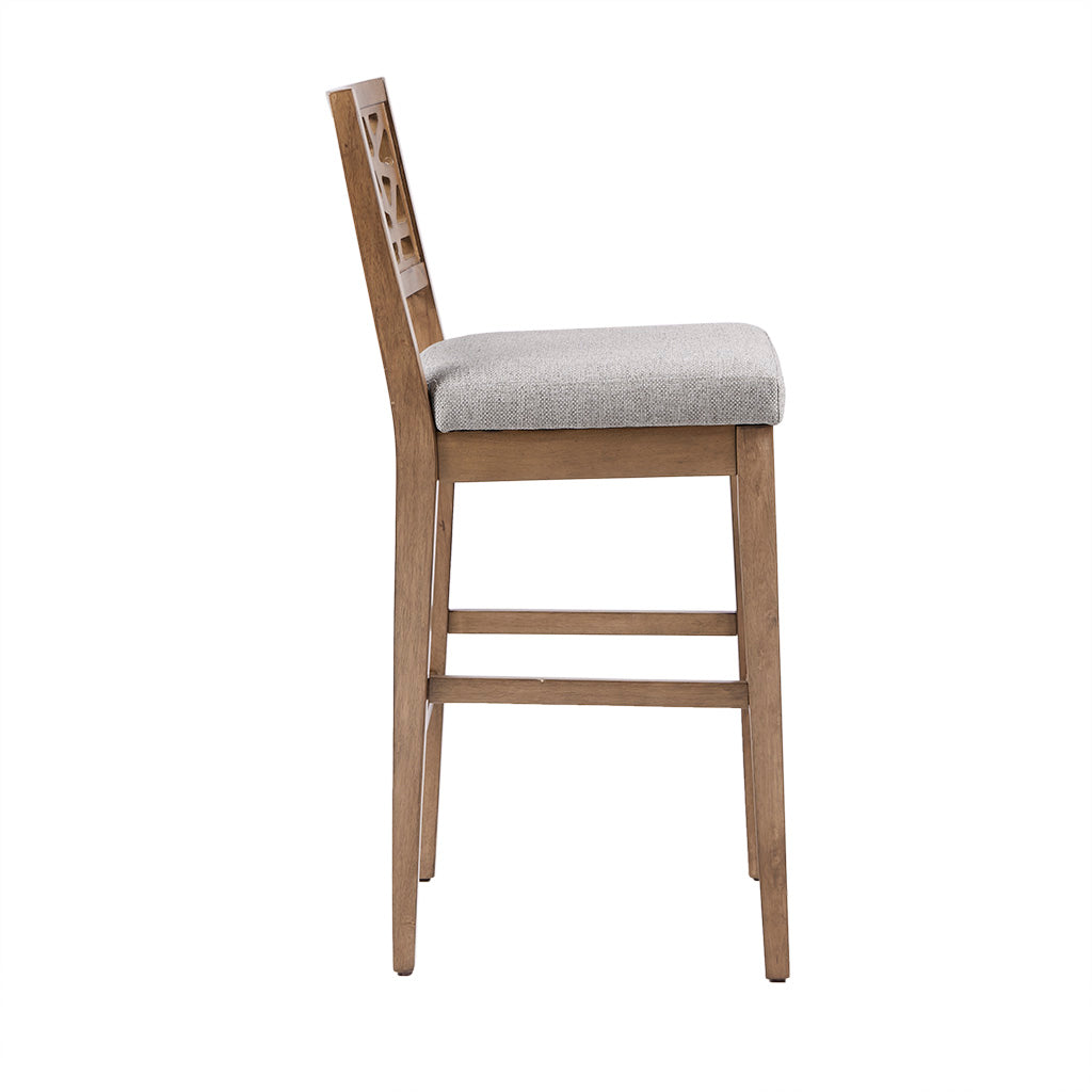 Light Grey Polyester Counter Stool - 38.5" Height