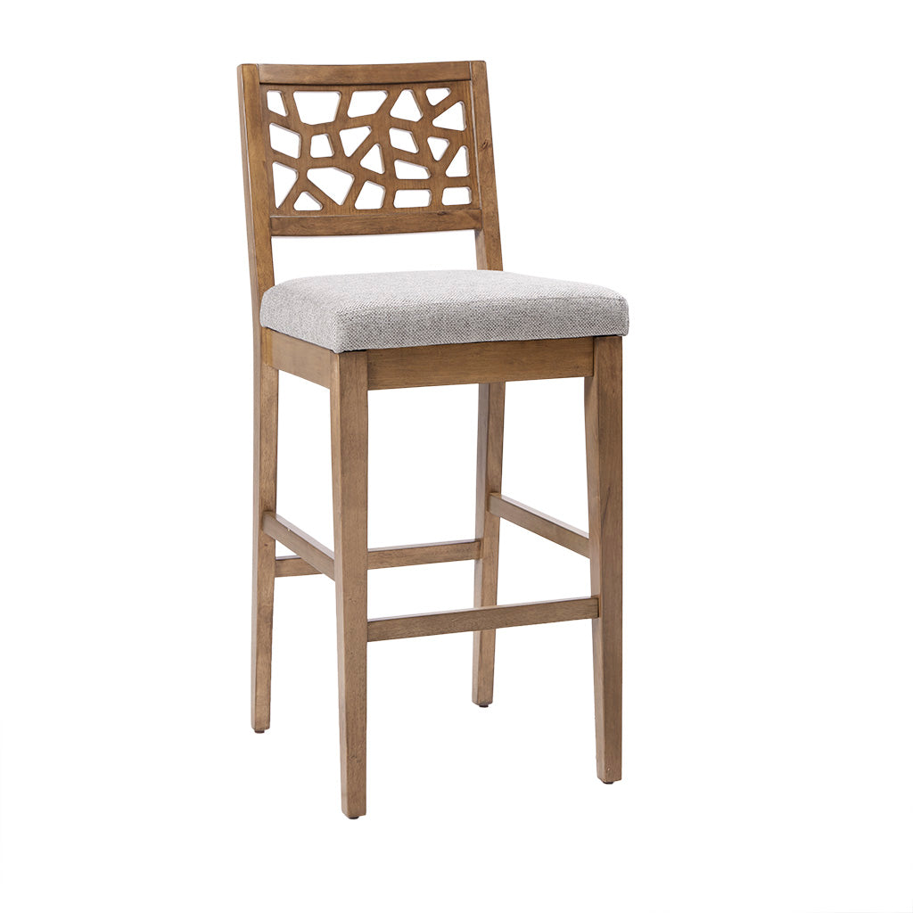 Light Grey Polyester Counter Stool - 38.5" Height