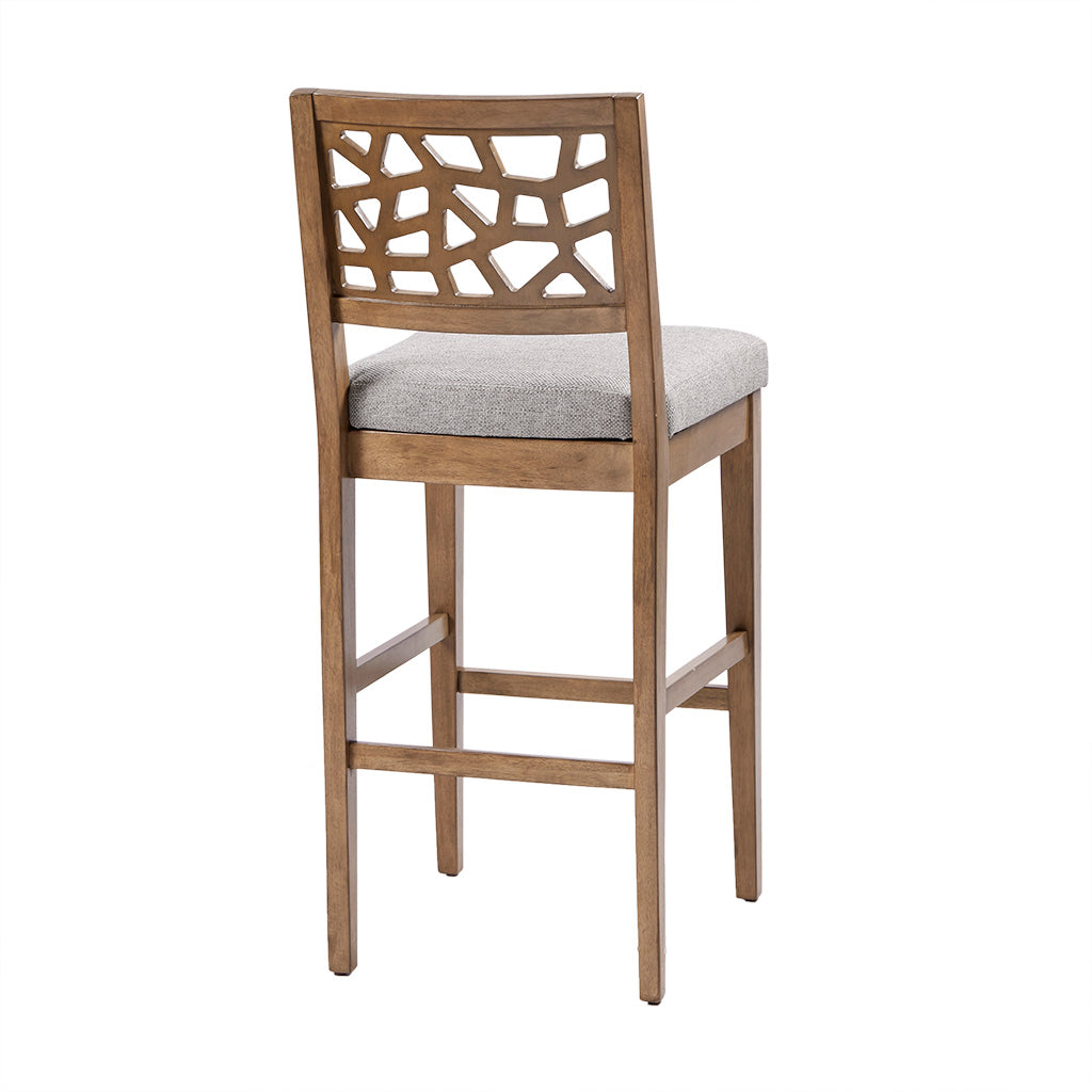 Light Grey Polyester Counter Stool - 38.5" Height