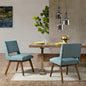 Blue Polyester Dining Chairs - Set of 2