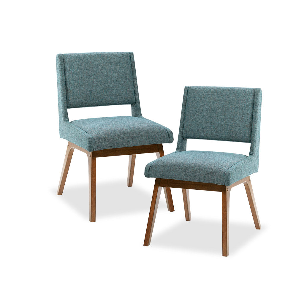 Blue Polyester Dining Chairs - Set of 2