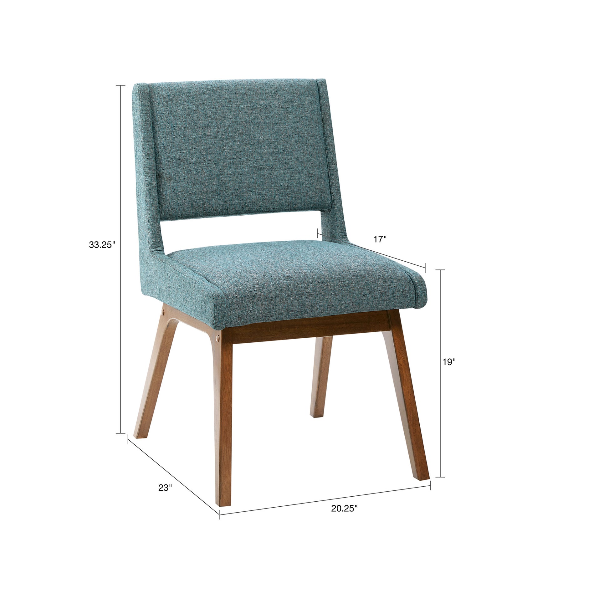 Blue Polyester Dining Chairs - Set of 2