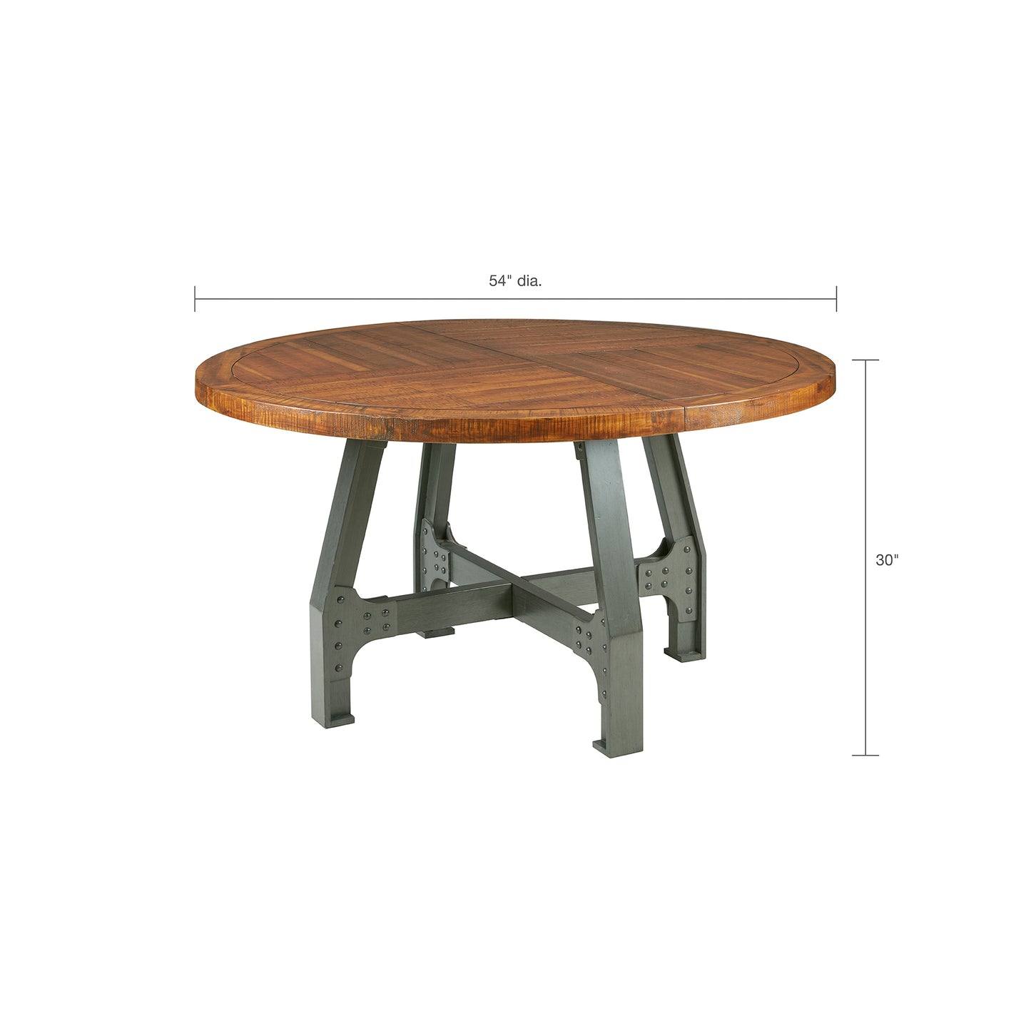 Walnut Round Dining Table with Adjustable Height Solid Wood