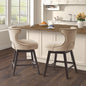 Beige Polyester Swivel Counter Stool - 22" Height