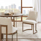 Cream Solid Wood Dining Chairs Set of 2 Antique Gold Legs