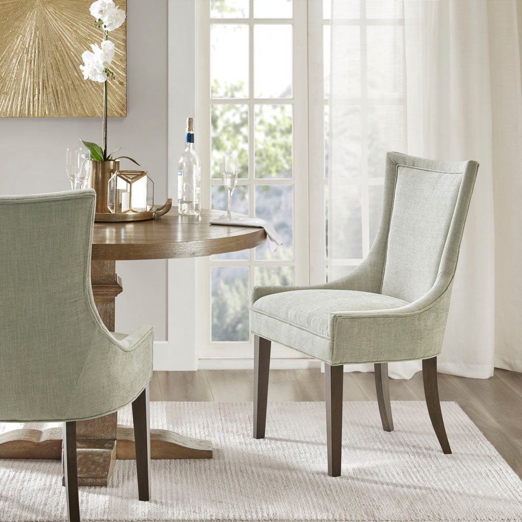 Light Green Polyester Dining Chairs Set of 2
