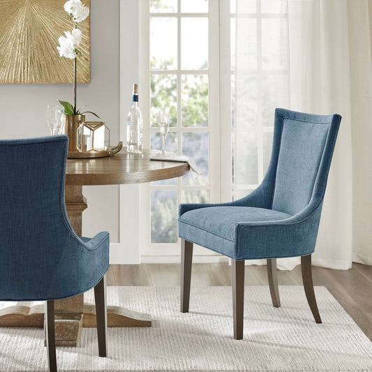 Blue Polyester Dining Chairs Set of 2 for Dining Room