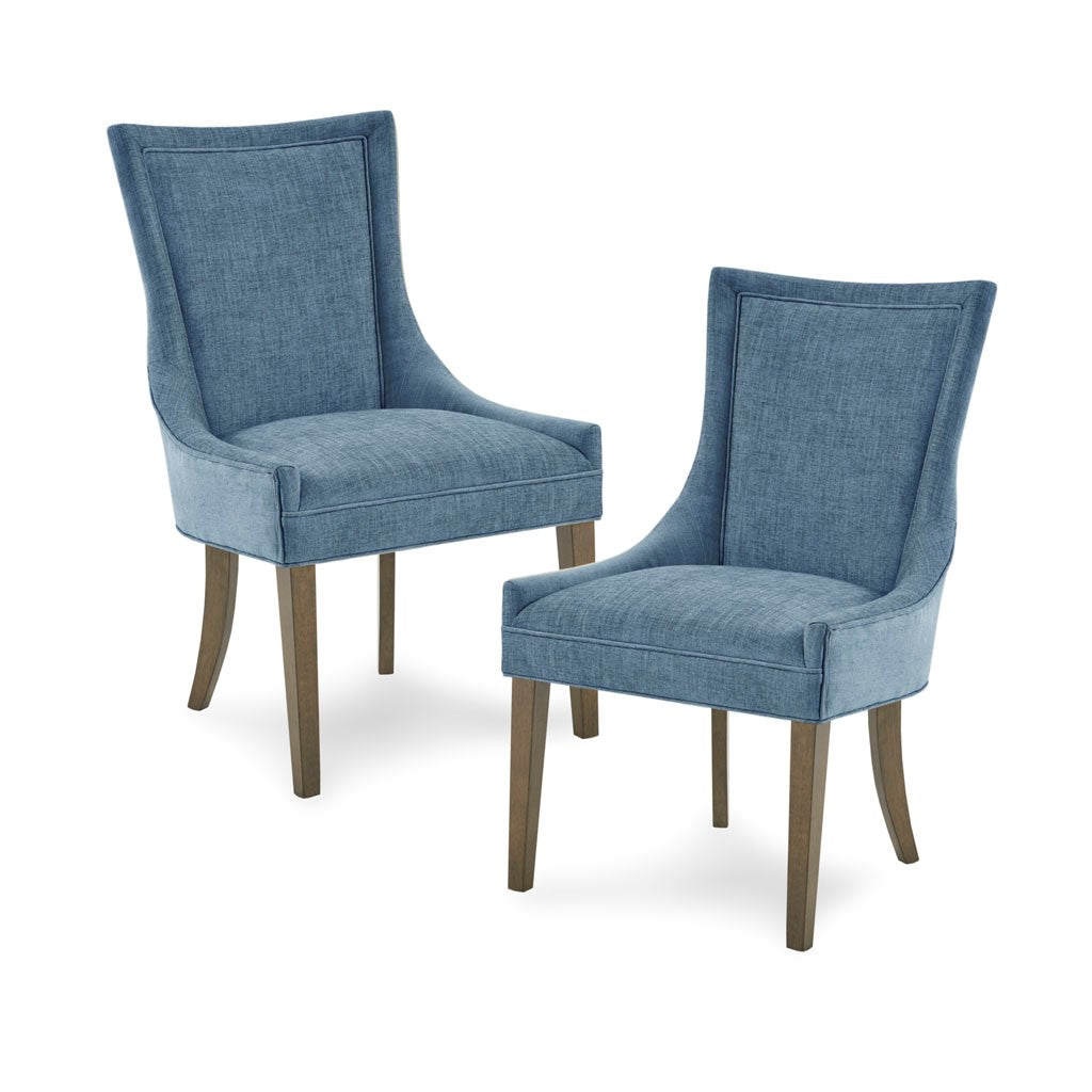 Blue Polyester Dining Chairs Set of 2 for Dining Room