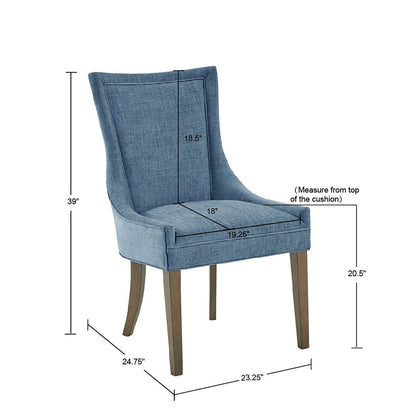 Blue Polyester Dining Chairs Set of 2 for Dining Room