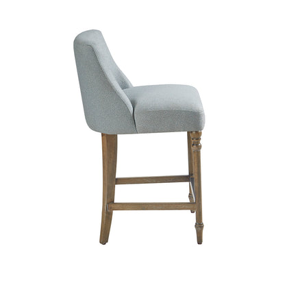 25" Upholstered Counter Stool - Blue Polyester Dining Seat