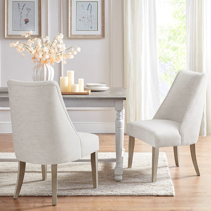 Ivory Polyester Dining Chair Set of 2