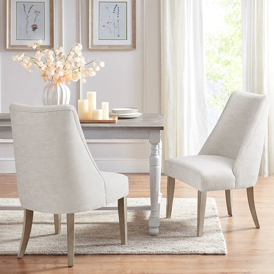 Ivory Polyester Dining Chair Set of 2