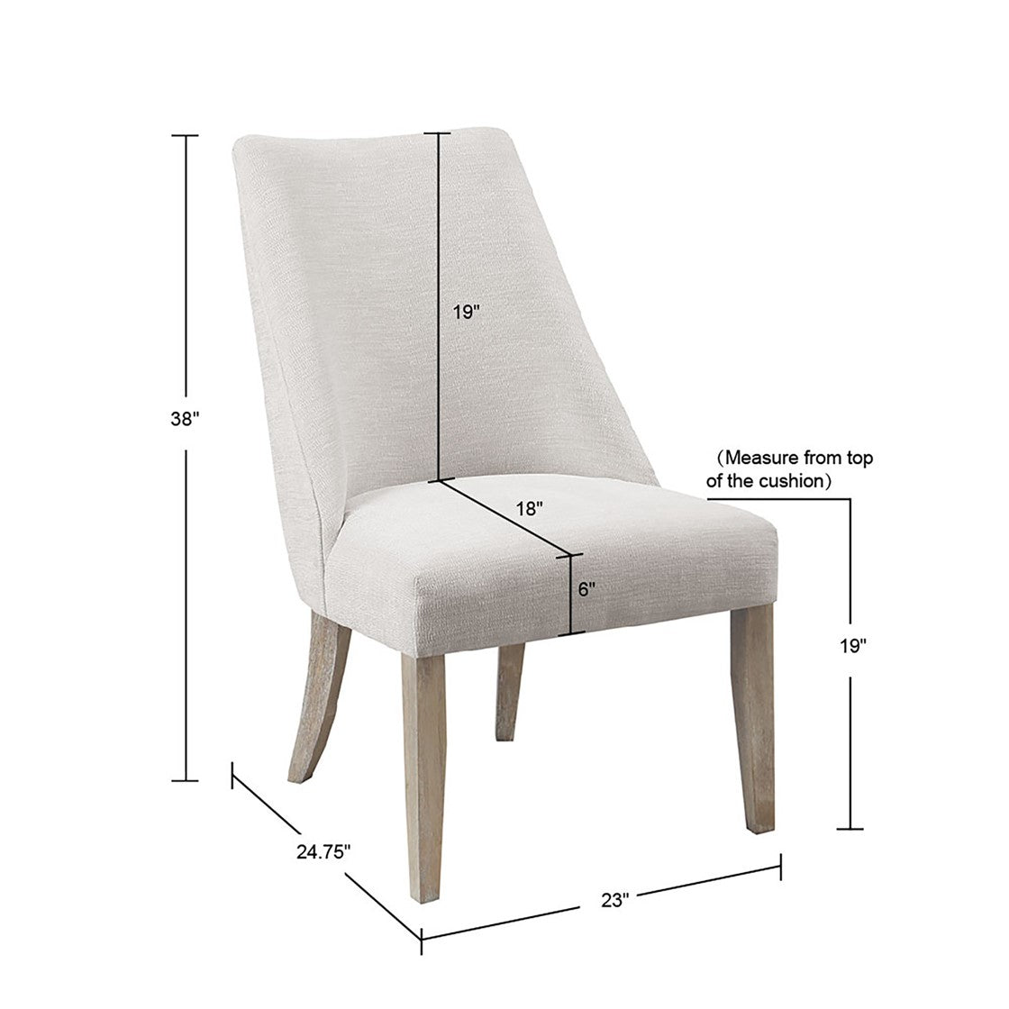Ivory Polyester Dining Chair Set of 2