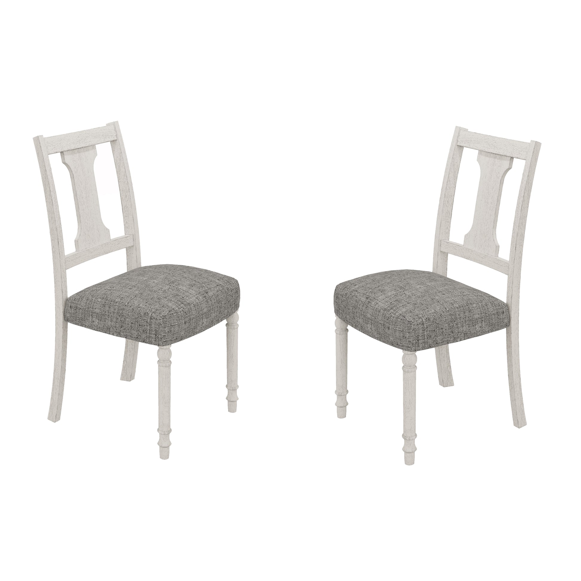 Tannen Set of 2 White and Gray Dining Side Chair