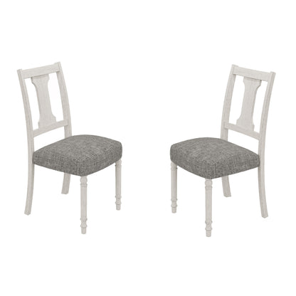 Tannen Set of 2 White and Gray Dining Side Chair