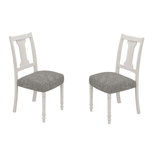 Tannen Set of 2 White and Gray Dining Side Chair