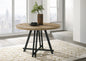 Tate Oak Finish 47" Round Dining Table with Metal Base