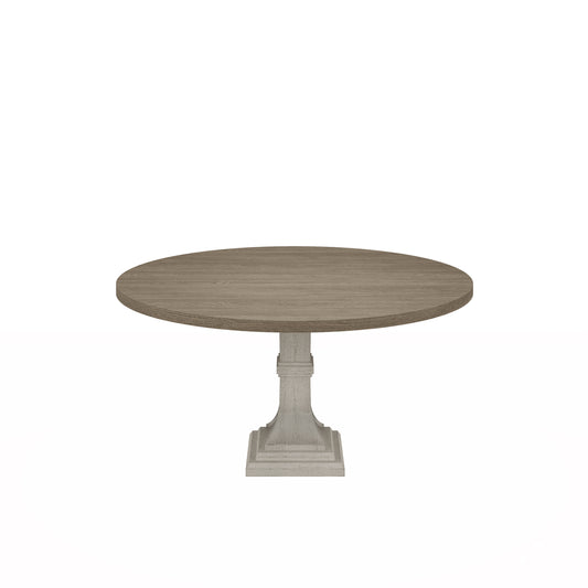 Tannen 59"W Round White and Gray Dining Table