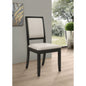 Cream and Black Upholstered Side Chairs (Set of 2)