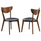 Dark Walnut and Black Open Back Side Chairs (Set of 2)