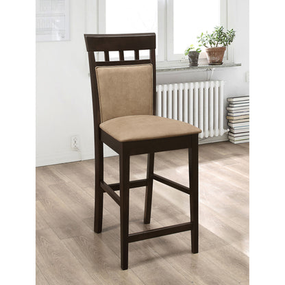 Beige and Cappuccino Upholstered Counter Height Stools (Set of 2)